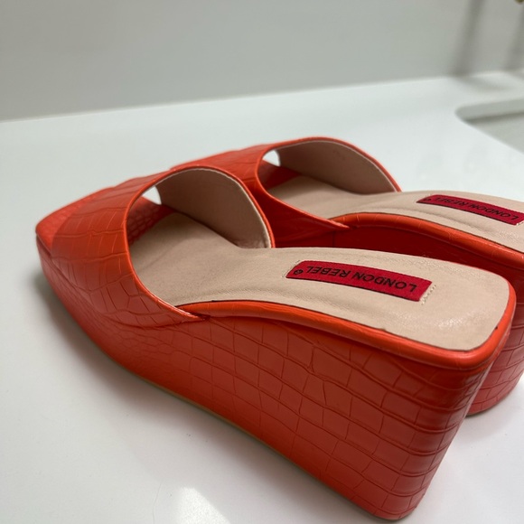 orange women’s alligator wedges Wedge HEELS - Picture 2 of 10